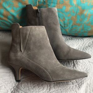 Gray suede boot